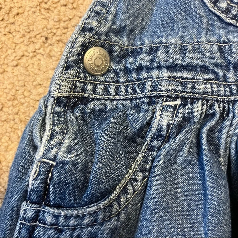 Vintage‎ Newborn Girl's Gap Jean Jumper Dress & Vitamins Kids One Piece
